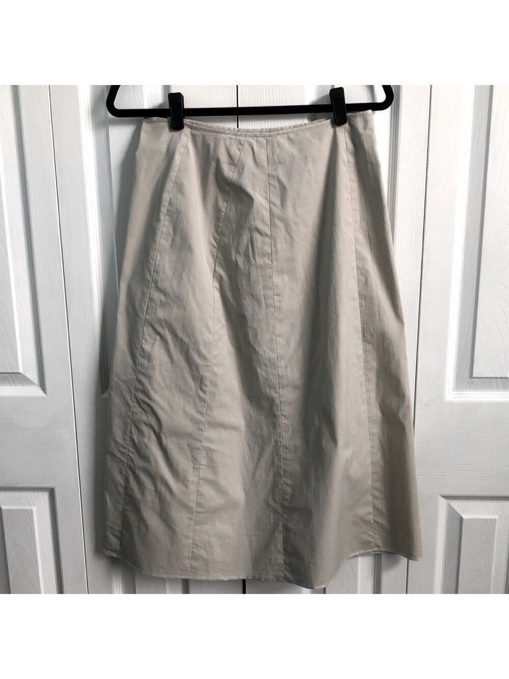 Theory A Line Midi Skirt Beige Size 8